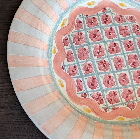 Vintage Mackenzie Childs Dinner Plate Rose Cottage - Picture 4 of 10